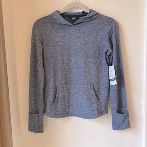 Blue athleta girl light hooded long sleeve